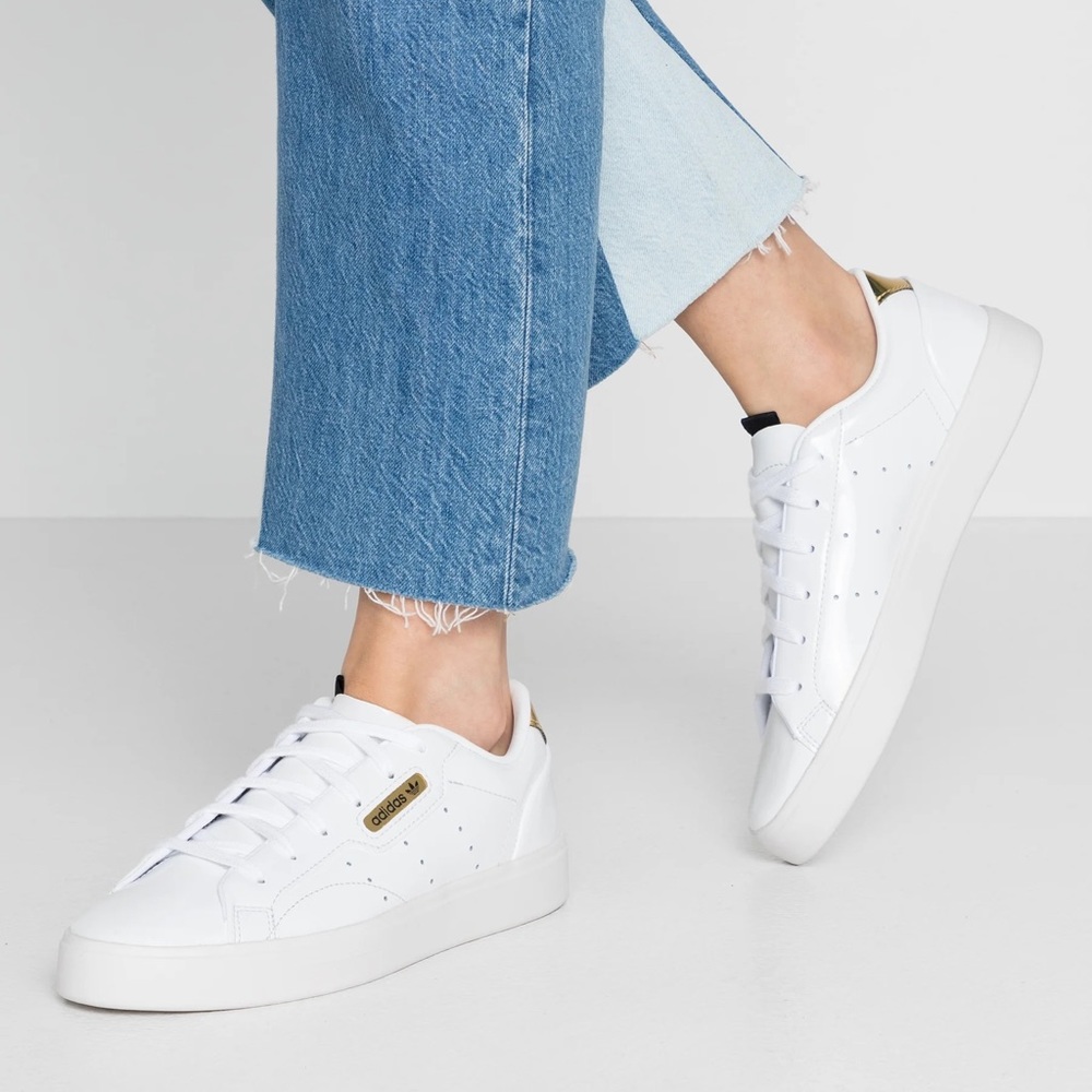 Adidas Sleek Shoes white glossy 6.5
